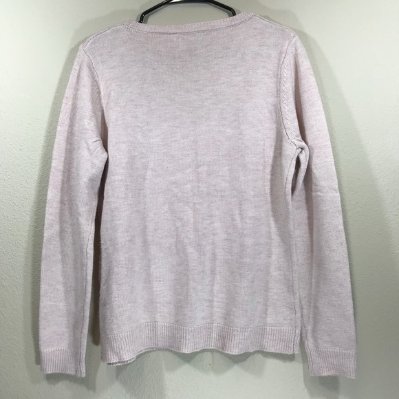 Pink Embroidered Jewelry Sweater blouse shirt top - Picture 3 of 6